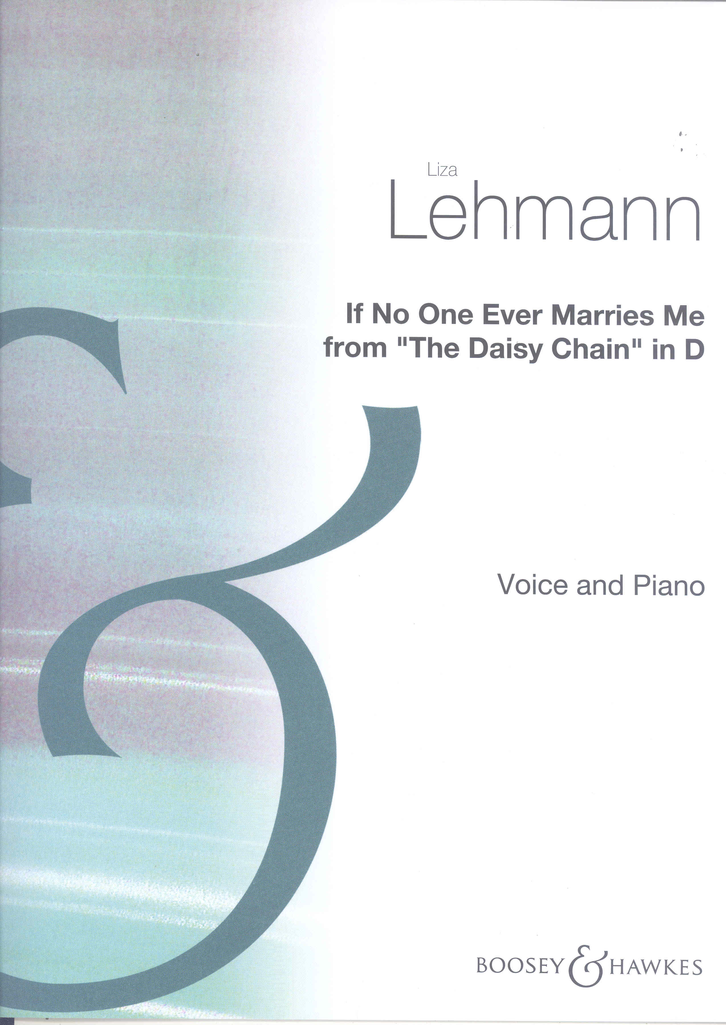 If No One Ever Marries Me Lehmann D Voice & Piano Sheet Music Songbook