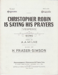 Christopher Robin Is Saying His Prayers Key C Sheet Music Songbook