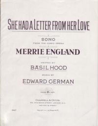 She Had A Letter From Her Love Edward German Sheet Music Songbook