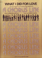 What I Did For Love A Chorus Line Sheet Music Songbook