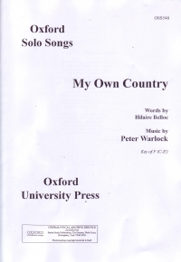 My Own Country Warlock Key Of F Sheet Music Songbook