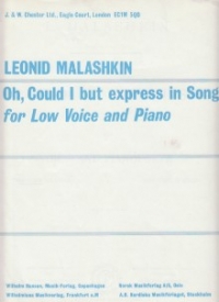 Oh Could I But Express In Song Malashkin Low Voice Sheet Music Songbook