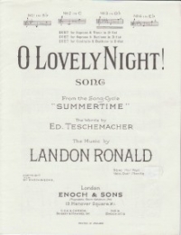 O Lovely Night Ronald Key Of Db Sheet Music Songbook