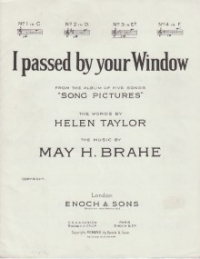 I Passed By Your Window Brahe Eb Major Sheet Music Songbook
