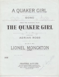Quaker Girl Monckton Voice And Piano Sheet Music Songbook