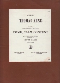 Come Calm Content Arne Key F  (archive Copy) Sheet Music Songbook