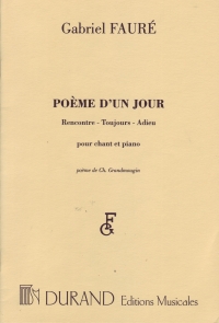 Poeme Dun Jour Op21 French Medium Voice Faure Sheet Music Songbook