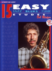 15 Easy Jazz Blues & Funk Etudes Bb Tpt/cl + Cd Sheet Music Songbook