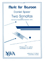 Speer Two Sonatas From Vierfaches Musikalisches Sheet Music Songbook