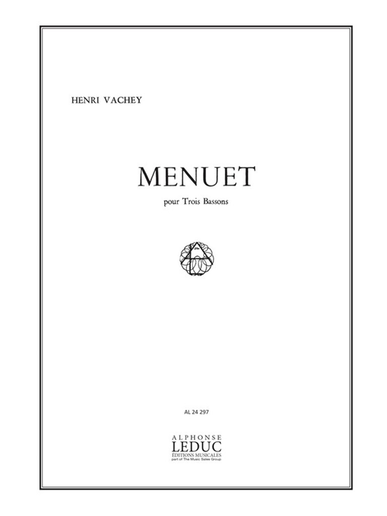 Vachey Menuet For 3 Bassoons Sheet Music Songbook