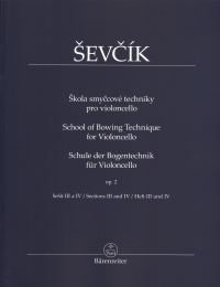 Sevcik School Of Bowing Tech Op2 Cello Iii & Iv Sheet Music Songbook