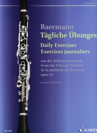 Baermann Daily Exercises Op63 Bb Clarinet Sheet Music Songbook