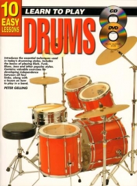 10 Easy Lessons Drums Book + Cd & Dvd Sheet Music Songbook