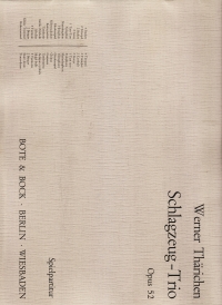 Tharichen Percussion Trio Op52 Sheet Music Songbook