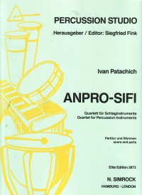 Patachich Anpro-sifi Percussion Quartet Sc/pts Sheet Music Songbook