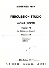 Hummel Frescoes 70 Op. 38 Percussion Quartet Parts Sheet Music Songbook