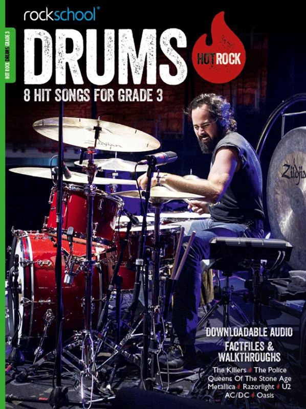 Rockschool Drums Hot Rock Grade 3 + Online Sheet Music Songbook