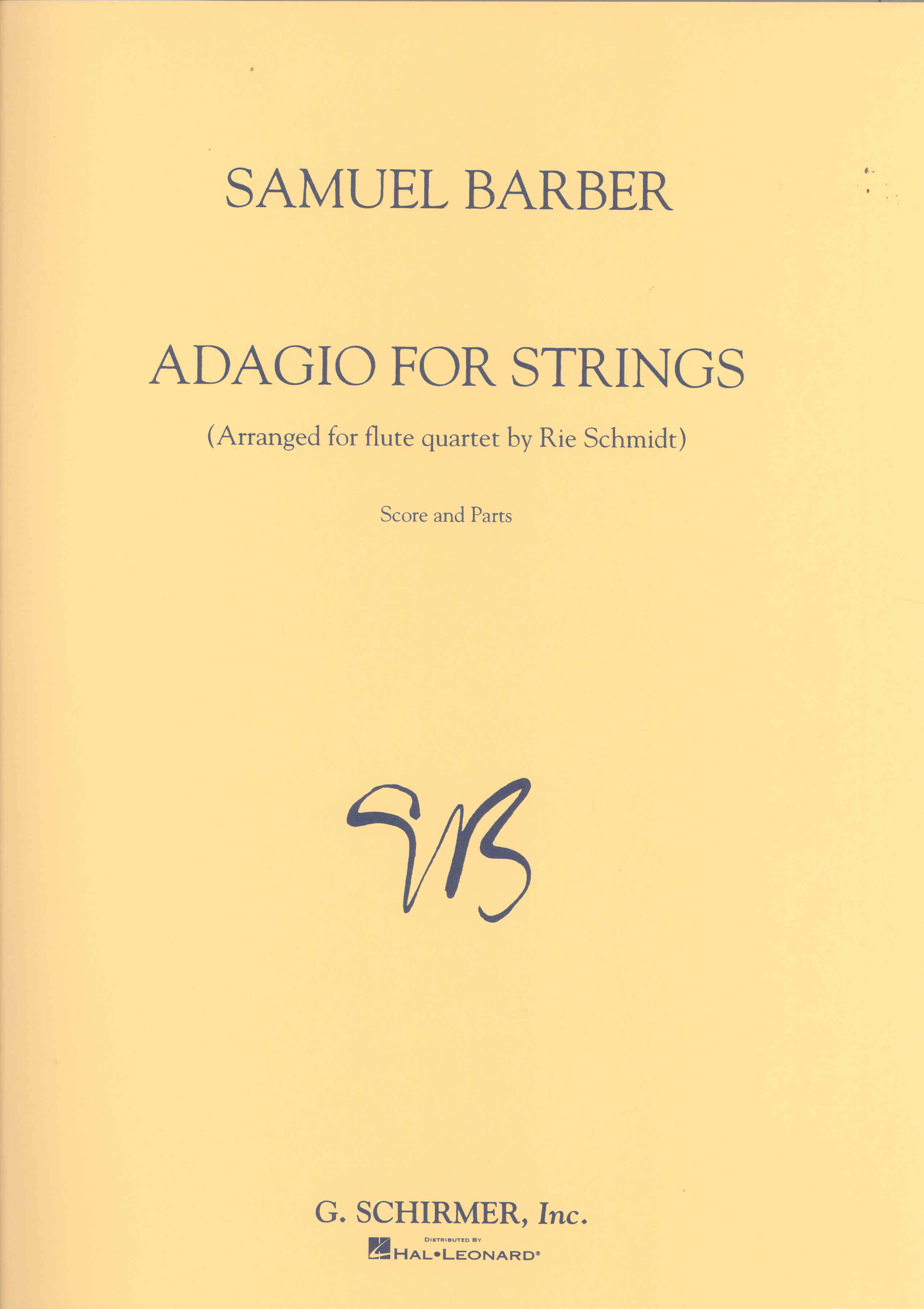 Barber Adagio For Strings Flute Quartet Sheet Music Songbook