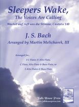 Bach Sleepers Wake Melicharek 3 Flutes Score & Pts Sheet Music Songbook