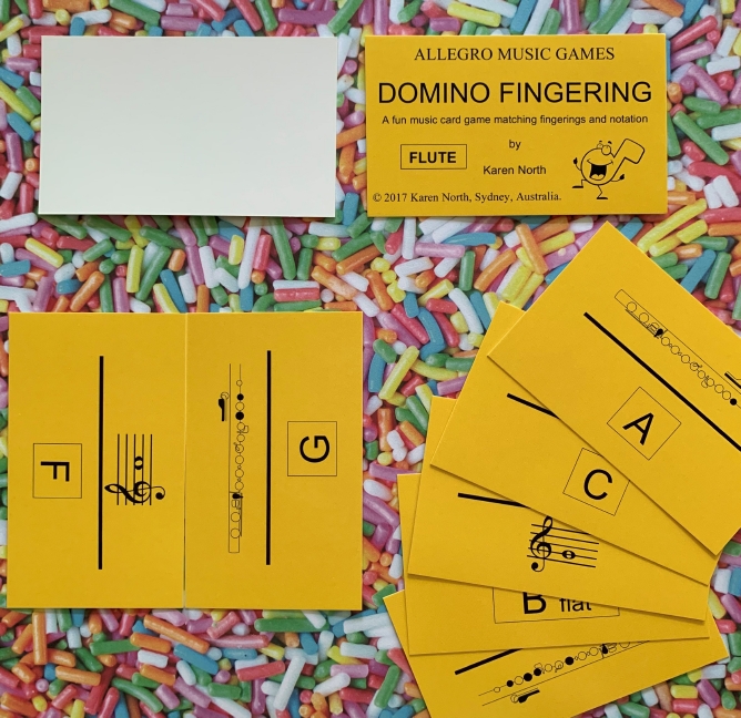 Domino Fingering Flute Card Game Sheet Music Songbook
