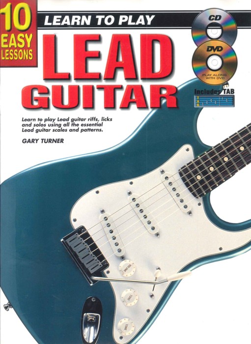 10 Easy Lessons Lead Guitar Book + Cd & Dvd Sheet Music Songbook