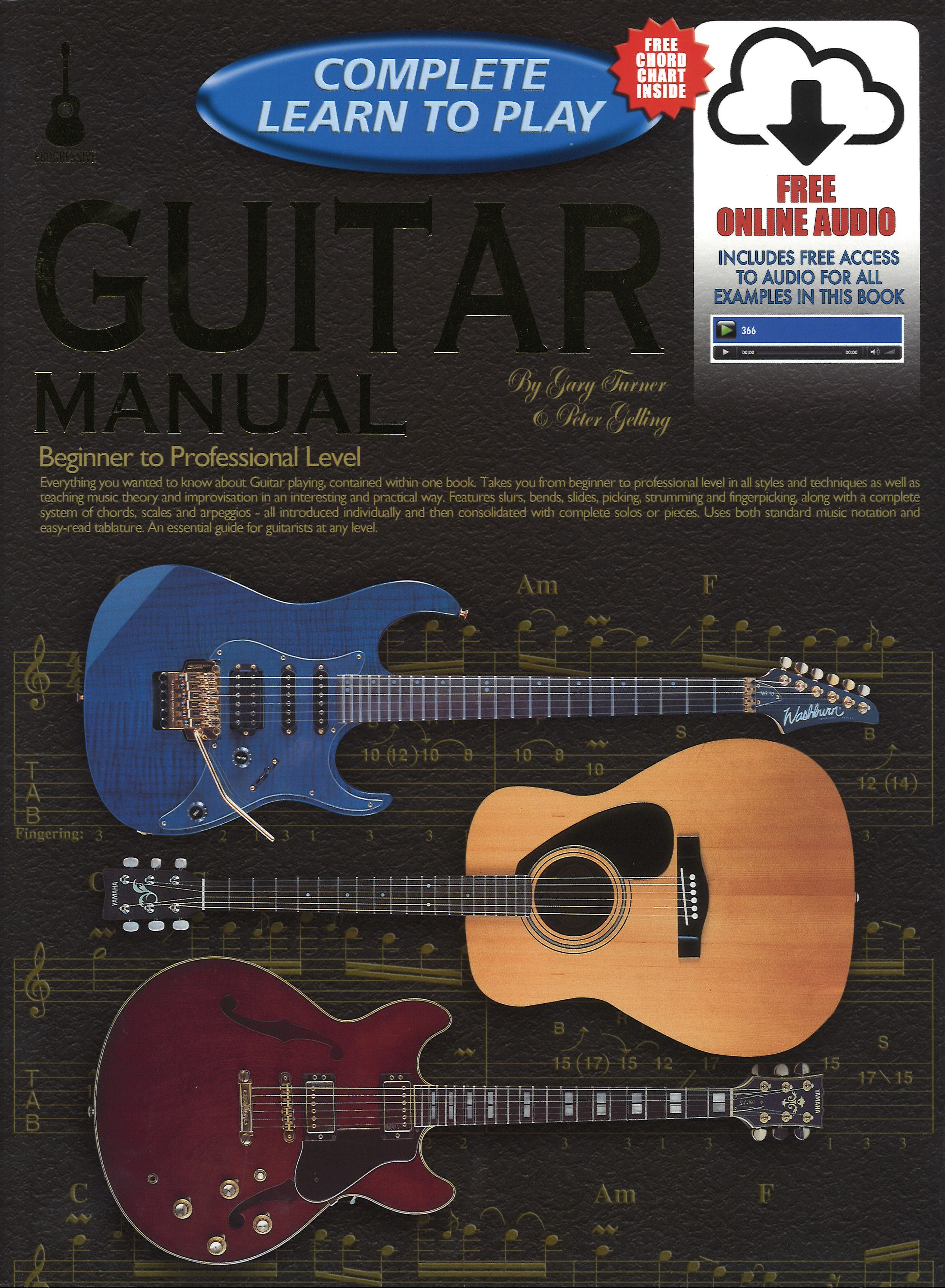 Complete Learn To Play Guitar Manual + Audio Sheet Music Songbook
