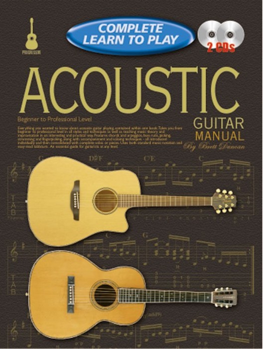 Complete Learn To Play Acoustic Guitar Manual +cd Sheet Music Songbook