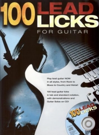 100 Lead Licks For Guitar Warner Book & Cd Sheet Music Songbook