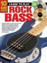 10 Easy Lessons Rock Bass Book + Cd & Dvd Sheet Music Songbook