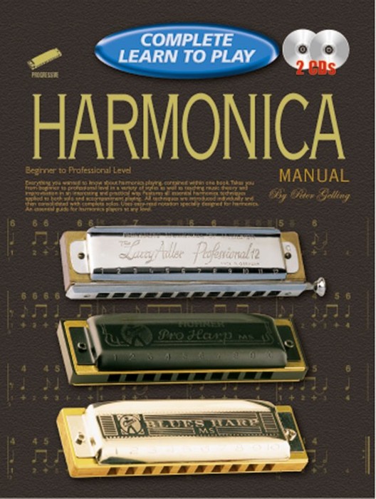 Complete Learn To Play Harmonica Manual + Cds Sheet Music Songbook