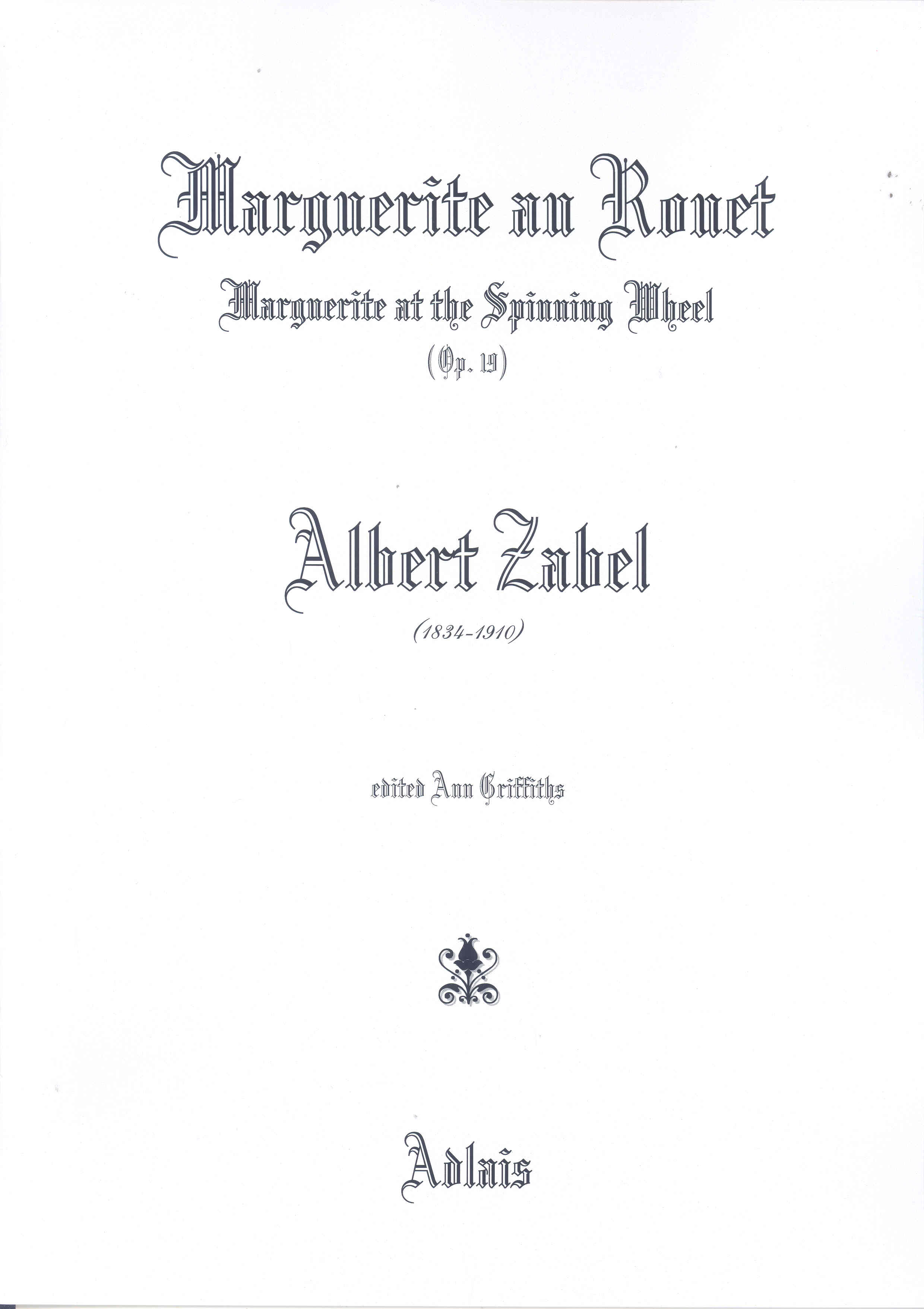 Zabel Marguerite Au Rouet Op19 Harp Sheet Music Songbook