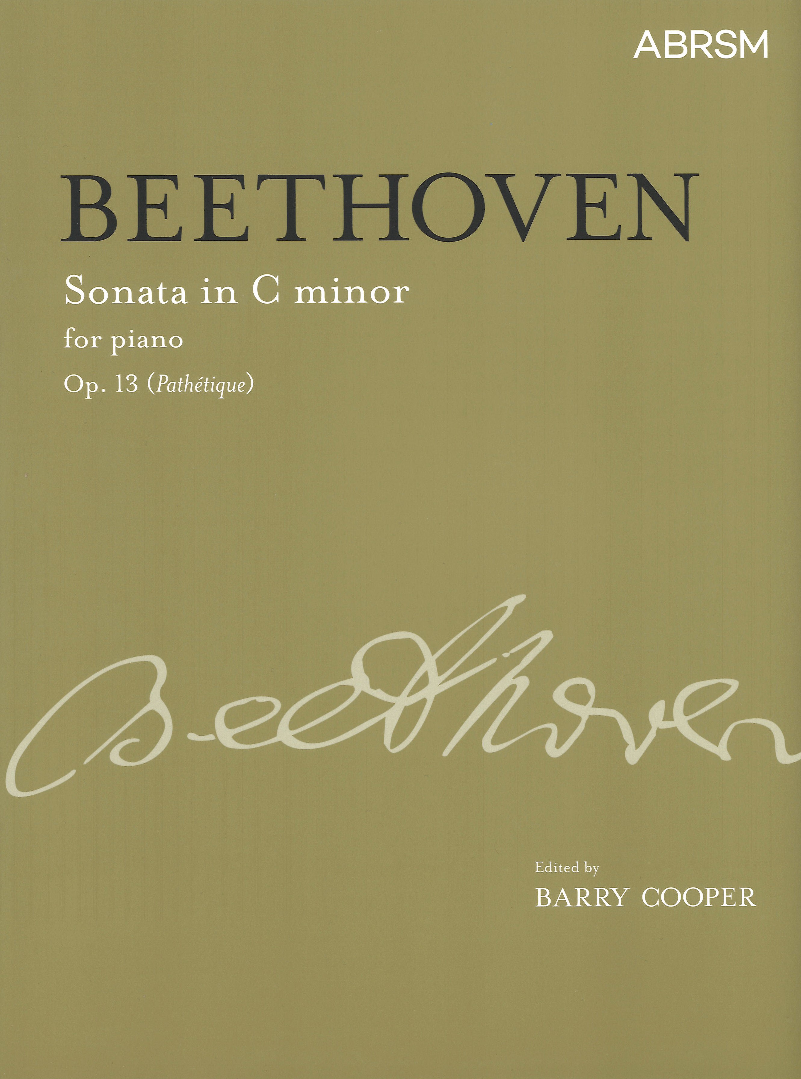 Beethoven Sonata Op13 Cmin (pathetique) Cooper Sheet Music Songbook