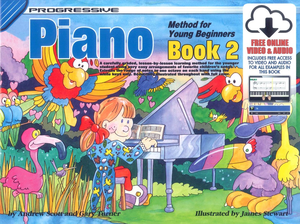 Progressive Piano Method Young Beg 2 + Online Sheet Music Songbook