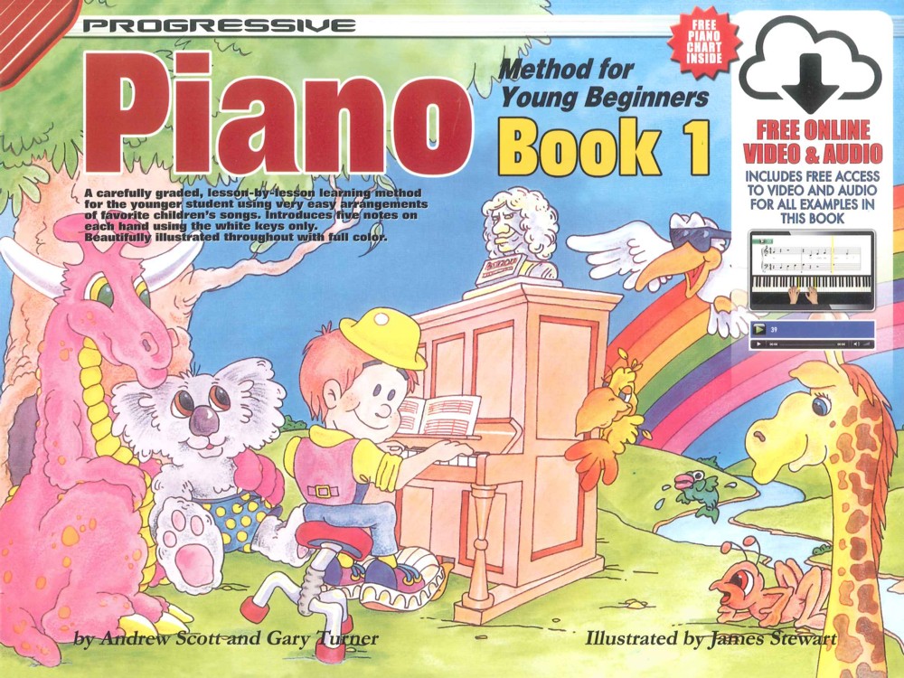 Progressive Piano Method Young Beg 1 + Online Sheet Music Songbook