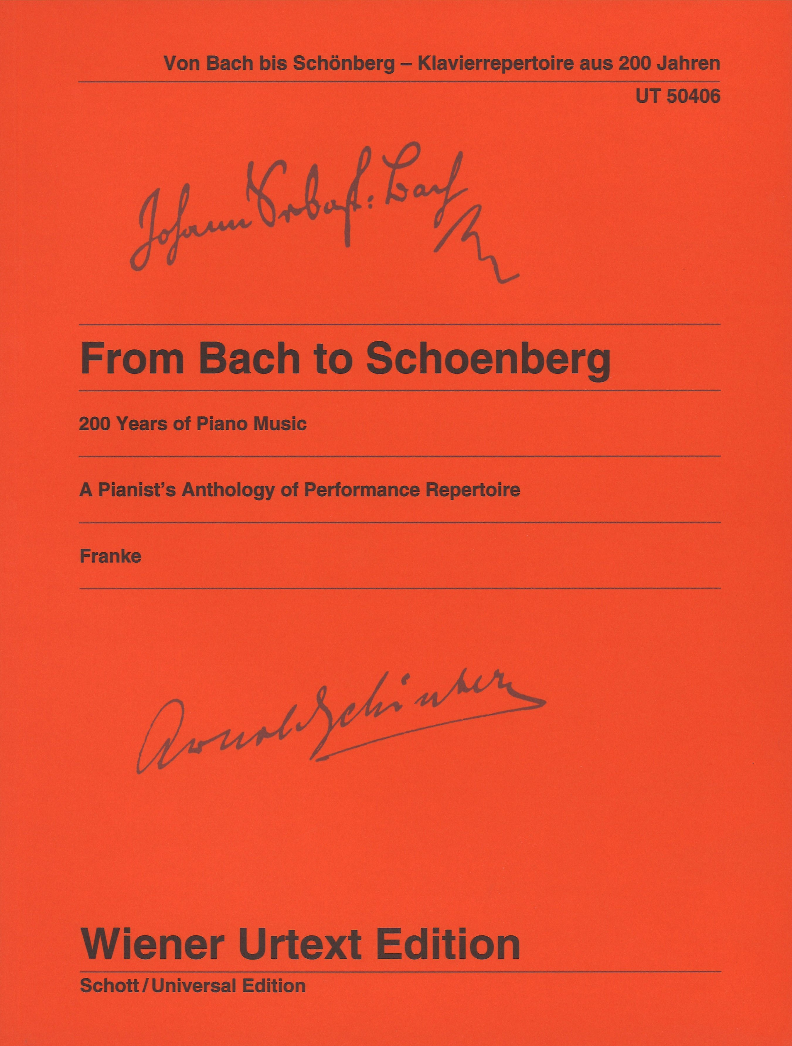 From Bach To Schoenberg 200 Years Of Piano Music Sheet Music Songbook