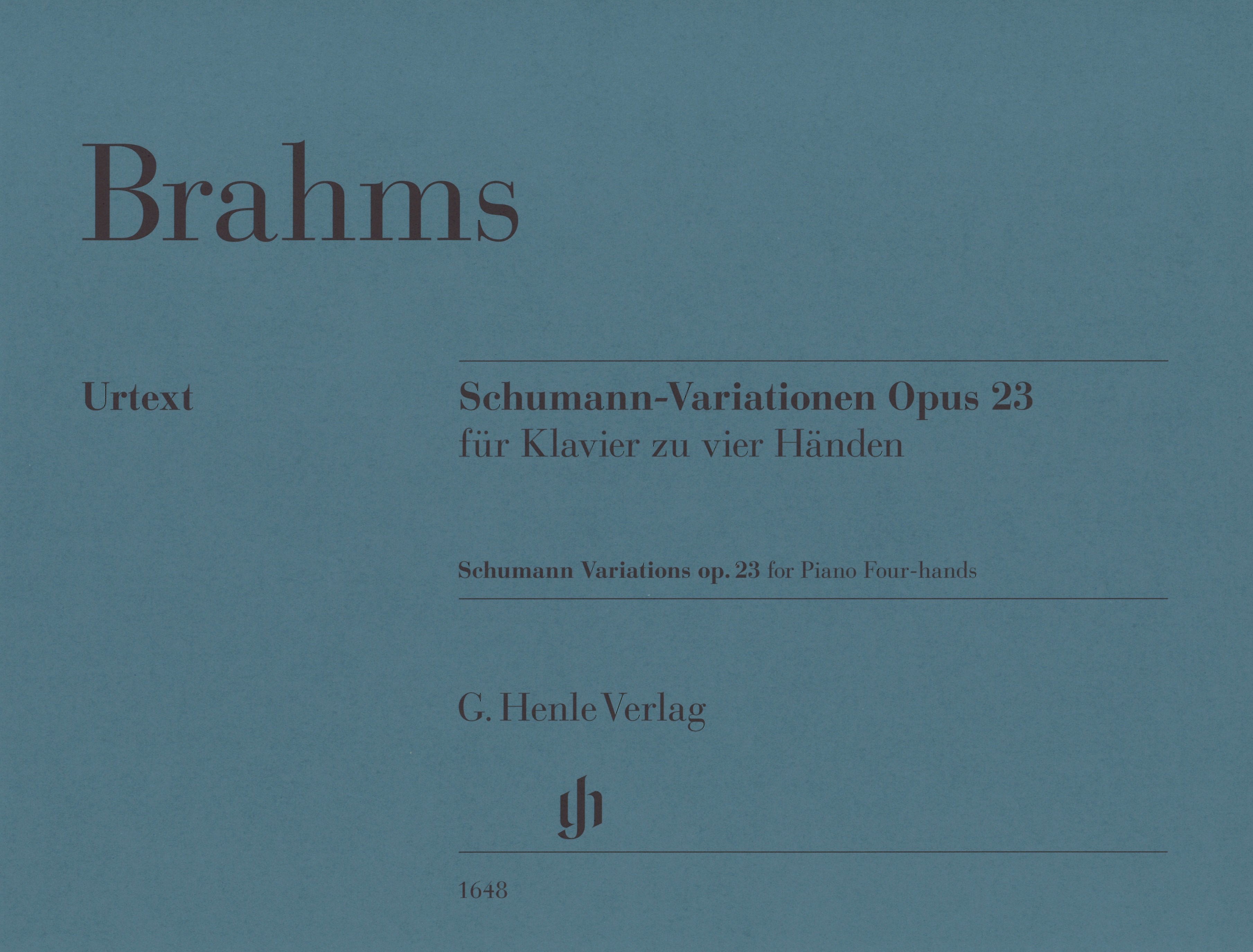 Brahms Schumann Variations Op23 Piano 4-hands Sheet Music Songbook