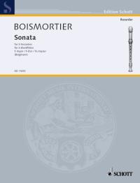 Boismortier Sonata F 3 Treble Recorders Sheet Music Songbook
