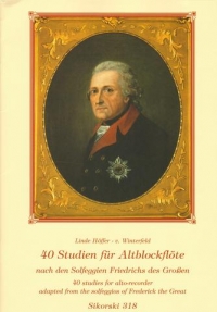Frederick The Great 40 Studies Flute Or Recorder Sheet Music Songbook