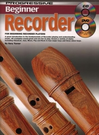 Progressive Beginner Recorder Book + Cd & Dvd Sheet Music Songbook
