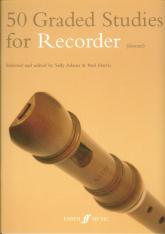 50 Graded Studies For Recorder Descant Adams/harri Sheet Music Songbook