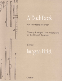 Holst Bach Book For The Treble Recorder Sheet Music Songbook
