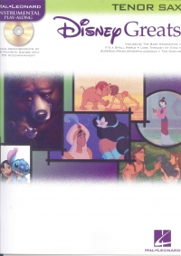 Disney Greats Tenor Saxophone Book & Cd Sheet Music Songbook