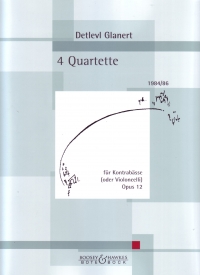 Glanert 4 Quartets For Bass Or Cello Op12 Sheet Music Songbook