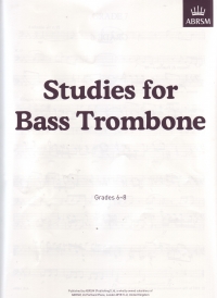 Studies For Bass Trombone Grades 6-8 Abrsm Sheet Music Songbook