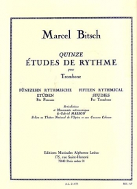 Bitsch 15 Rhythmical Studies Trombone Sheet Music Songbook