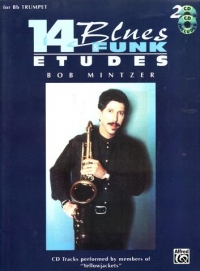 14 Blues & Funk Etudes Bb Trumpet Mintzer Bk & Cd Sheet Music Songbook