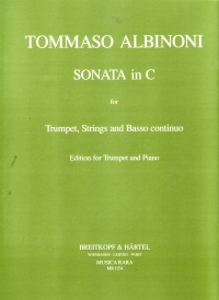 Albinoni Sonata C Major Trumpet & Piano Sheet Music Songbook