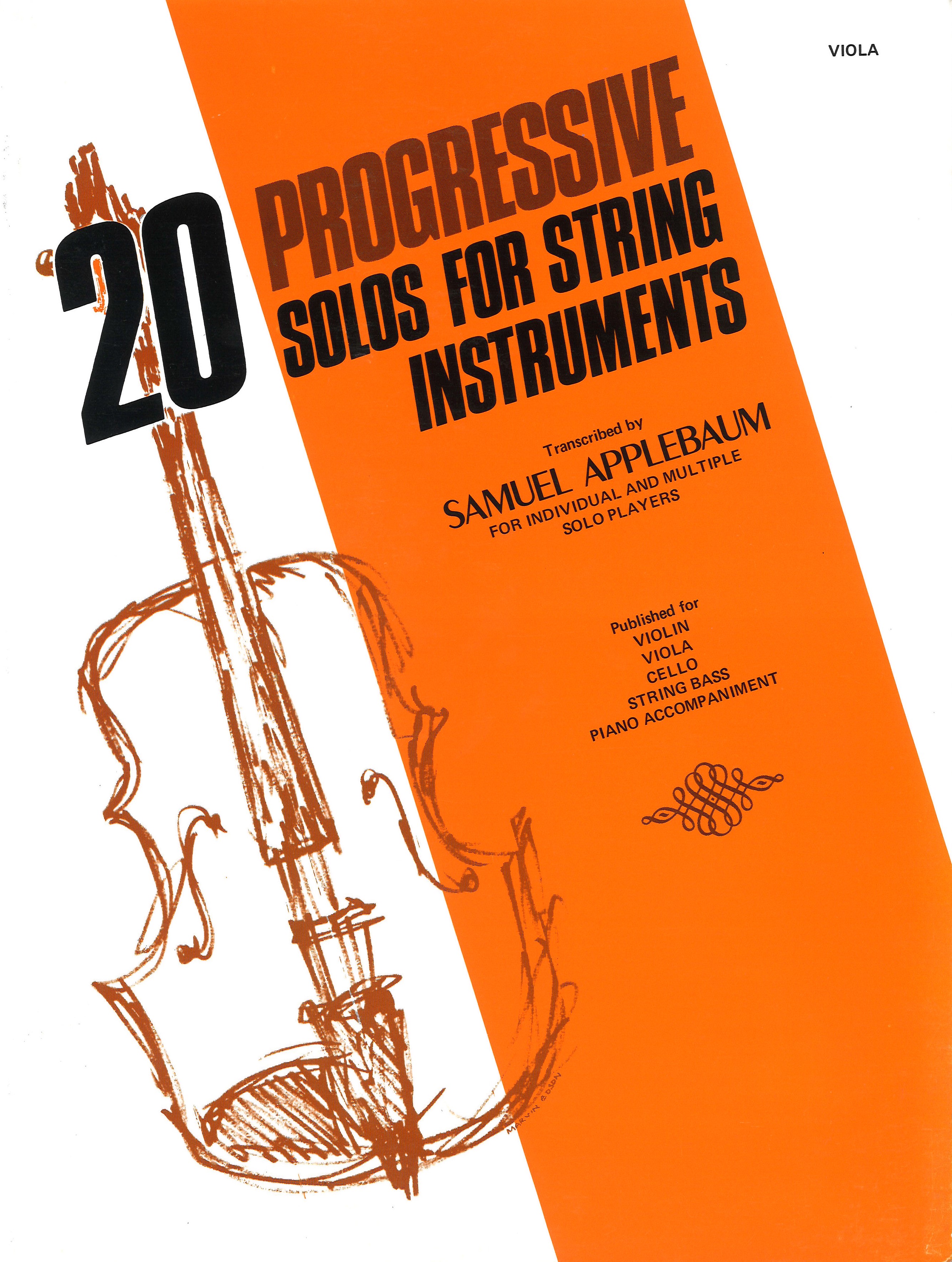 20 Progressive Solos For String Inst Applebaum Sheet Music Songbook