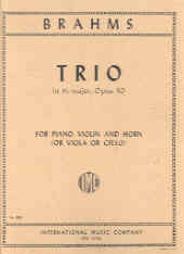 Brahms Trio Violin Viola & Piano Op 40 Eb Major Sheet Music Songbook