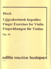 Bloch Finger Exercises Violin Sheet Music Songbook